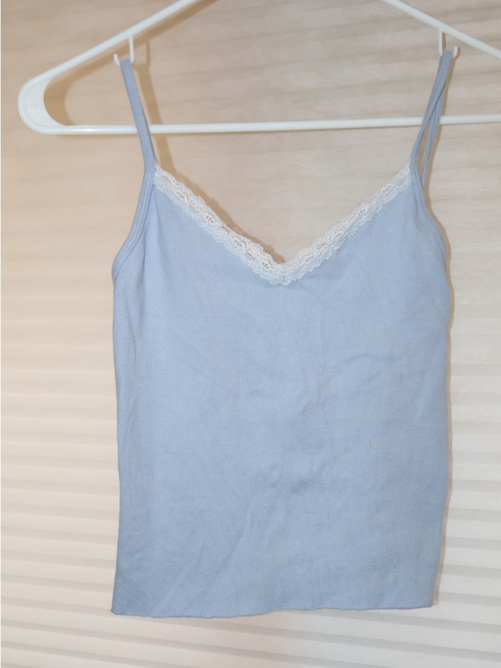 Brandy Melville Light Blue Lace Trim Camisole Top